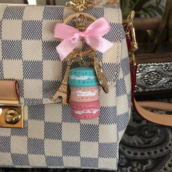 Macaron Rose Red Blue Keychain #350 - Picture 7 of 9